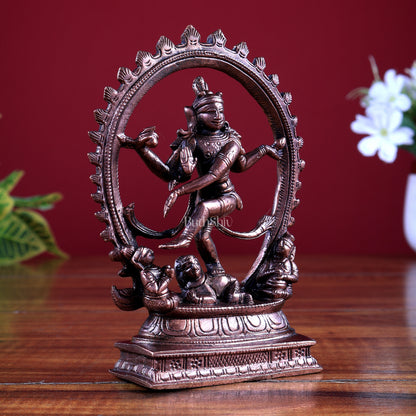 Pure Copper Nataraja Statue | Unique Temple Design Shiva Idol