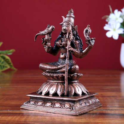 Pure Copper Kamakshi Amman Idol | Goddess Parvati Divine Murti