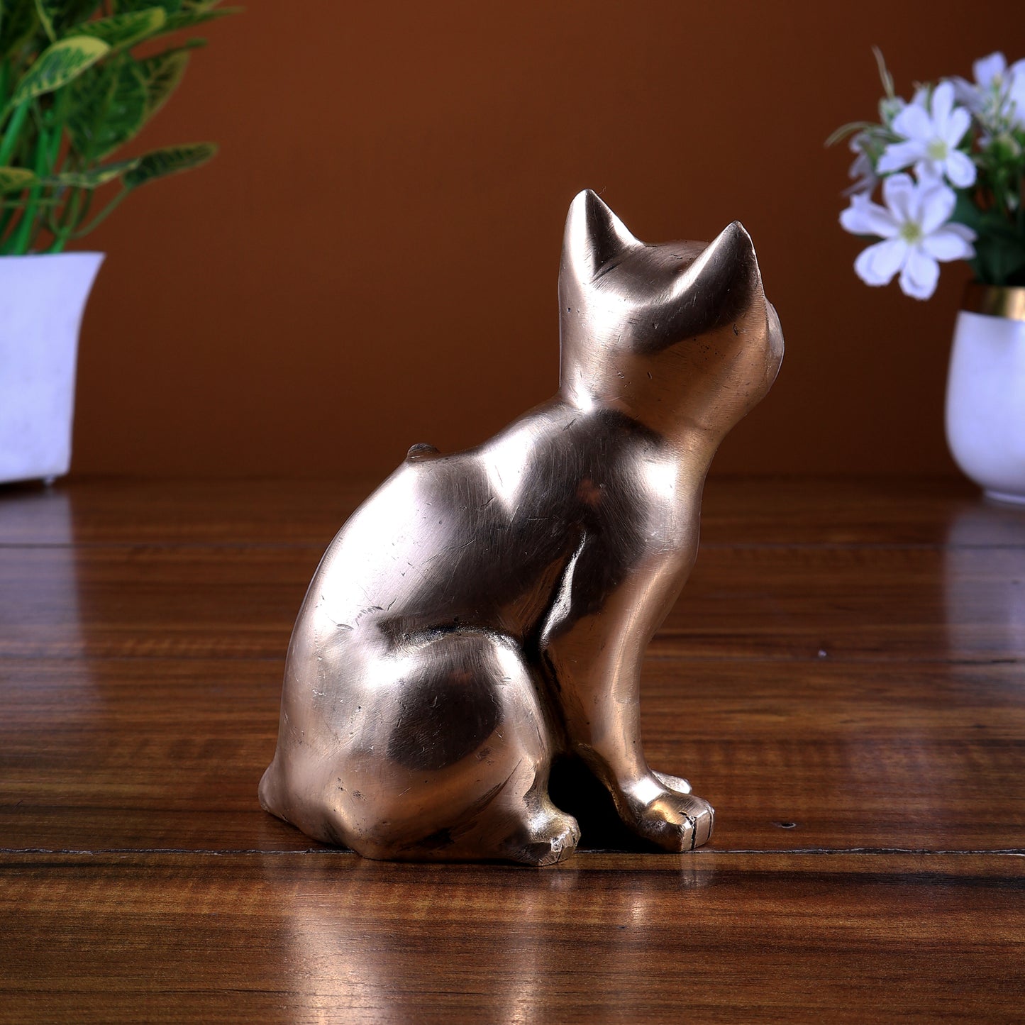 Brass Sitting Cat Statue | Vastu Decorative Showpiece