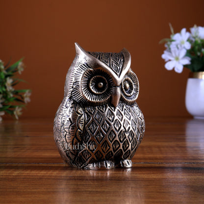 Brass Owl Statue | Superfine Carved Vastu Approved Showpiece