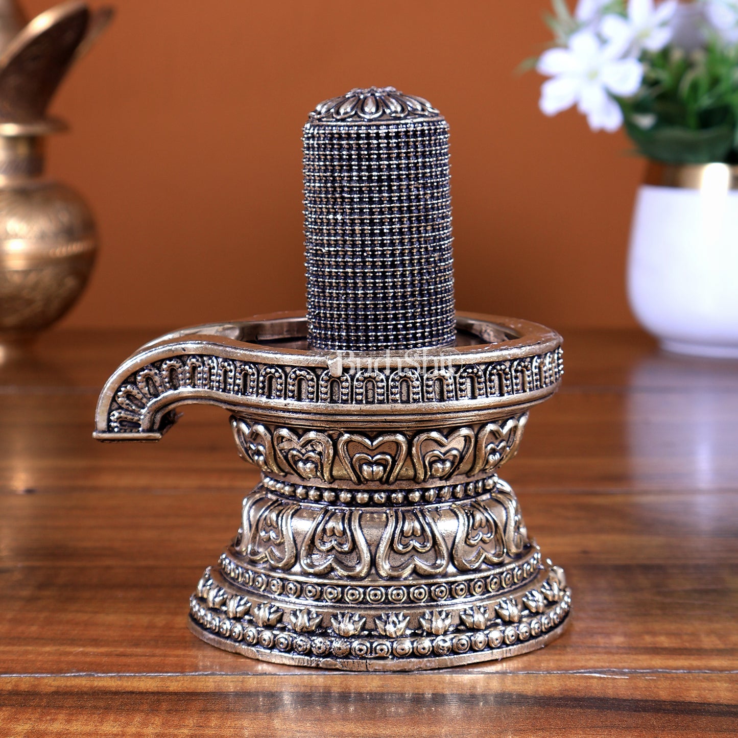 Superfine Brass 1008 Carved Shiv Ling on Maha Shivling | Sacred Hindu Idol