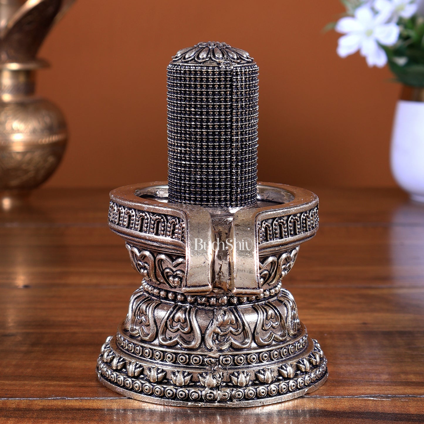 Superfine Brass 1008 Carved Shiv Ling on Maha Shivling | Sacred Hindu Idol