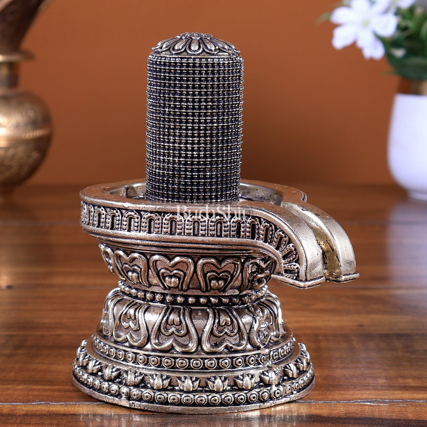 Superfine Brass 1008 Carved Shiv Ling on Maha Shivling | Sacred Hindu Idol
