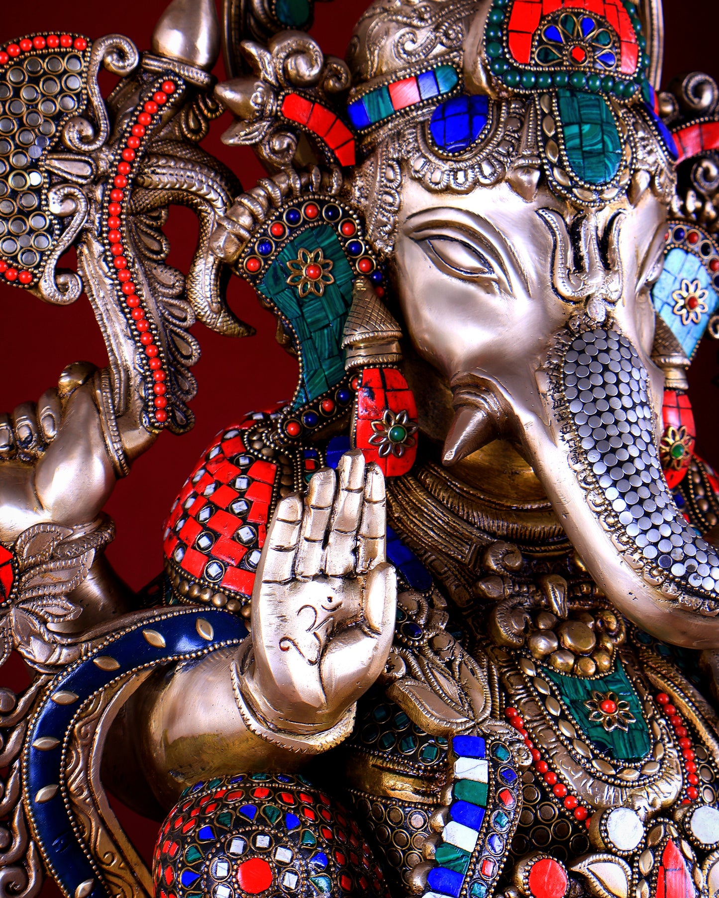 Handcrafted Brass Lord Ganesha statue with Lotus - 24" Height