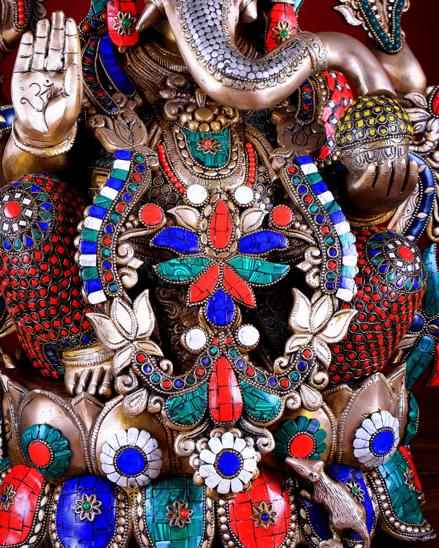 Handcrafted Brass Lord Ganesha statue with Lotus - 24" Height