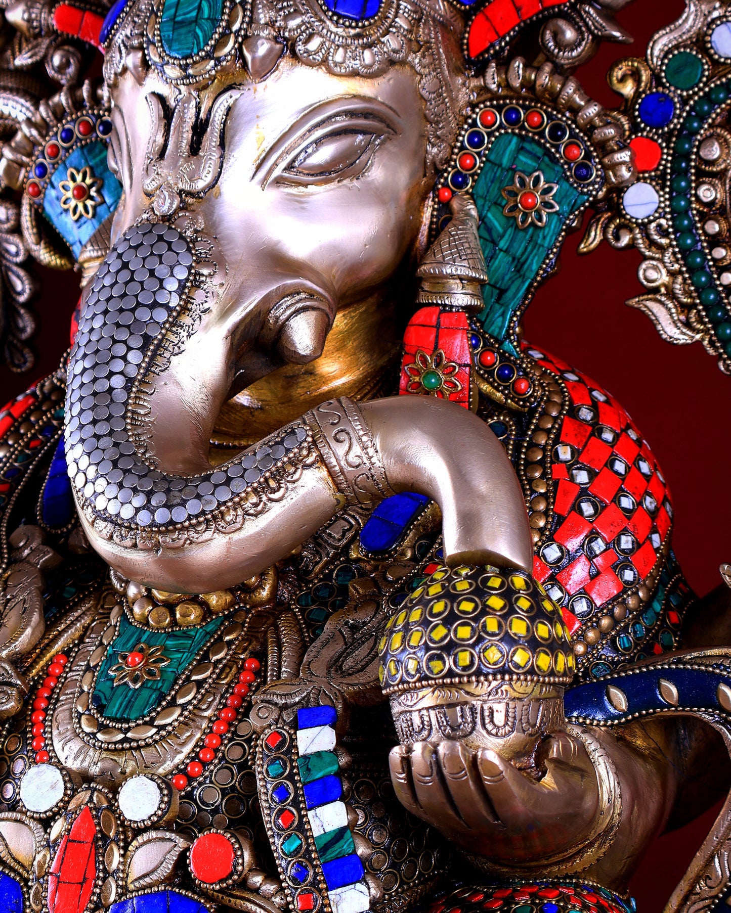 Handcrafted Brass Lord Ganesha statue with Lotus - 24" Height