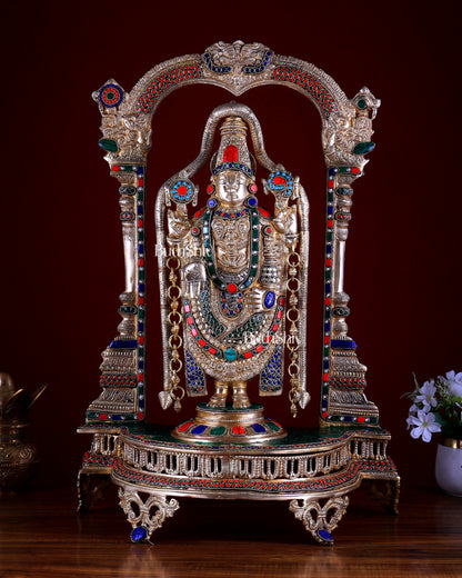 Tirupati Balaji Brass Idol 25 inch with stonework