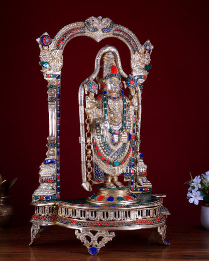Tirupati Balaji Brass Idol 25 inch with stonework