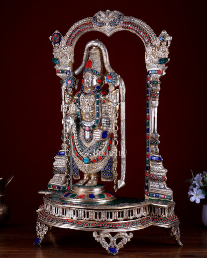Tirupati Balaji Brass Idol 25 inch with stonework