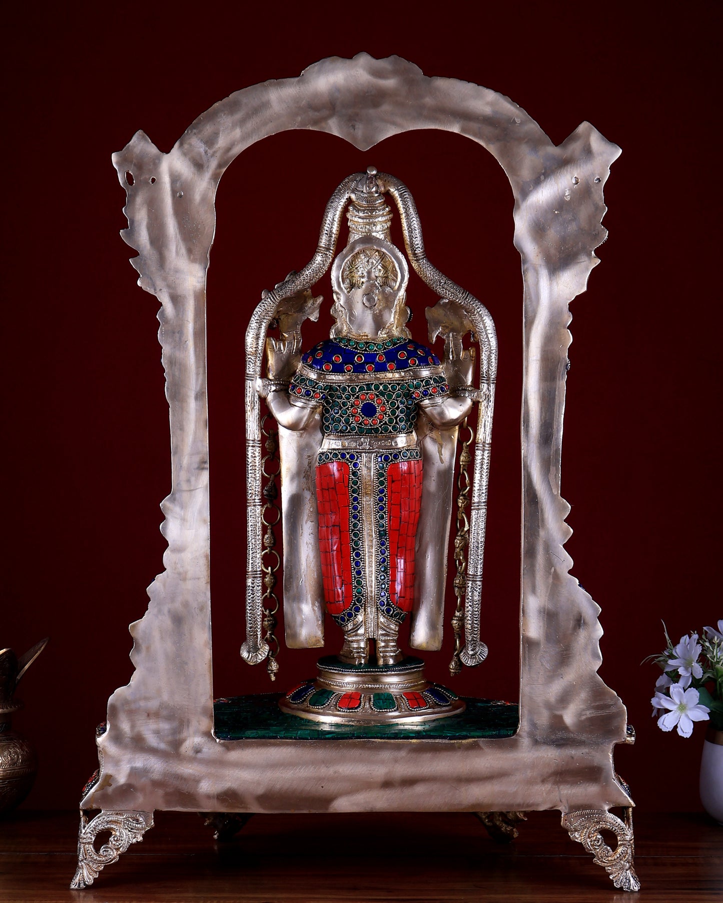 Tirupati Balaji Brass Idol 25 inch with stonework