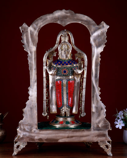 Tirupati Balaji Brass Idol 25 inch with stonework
