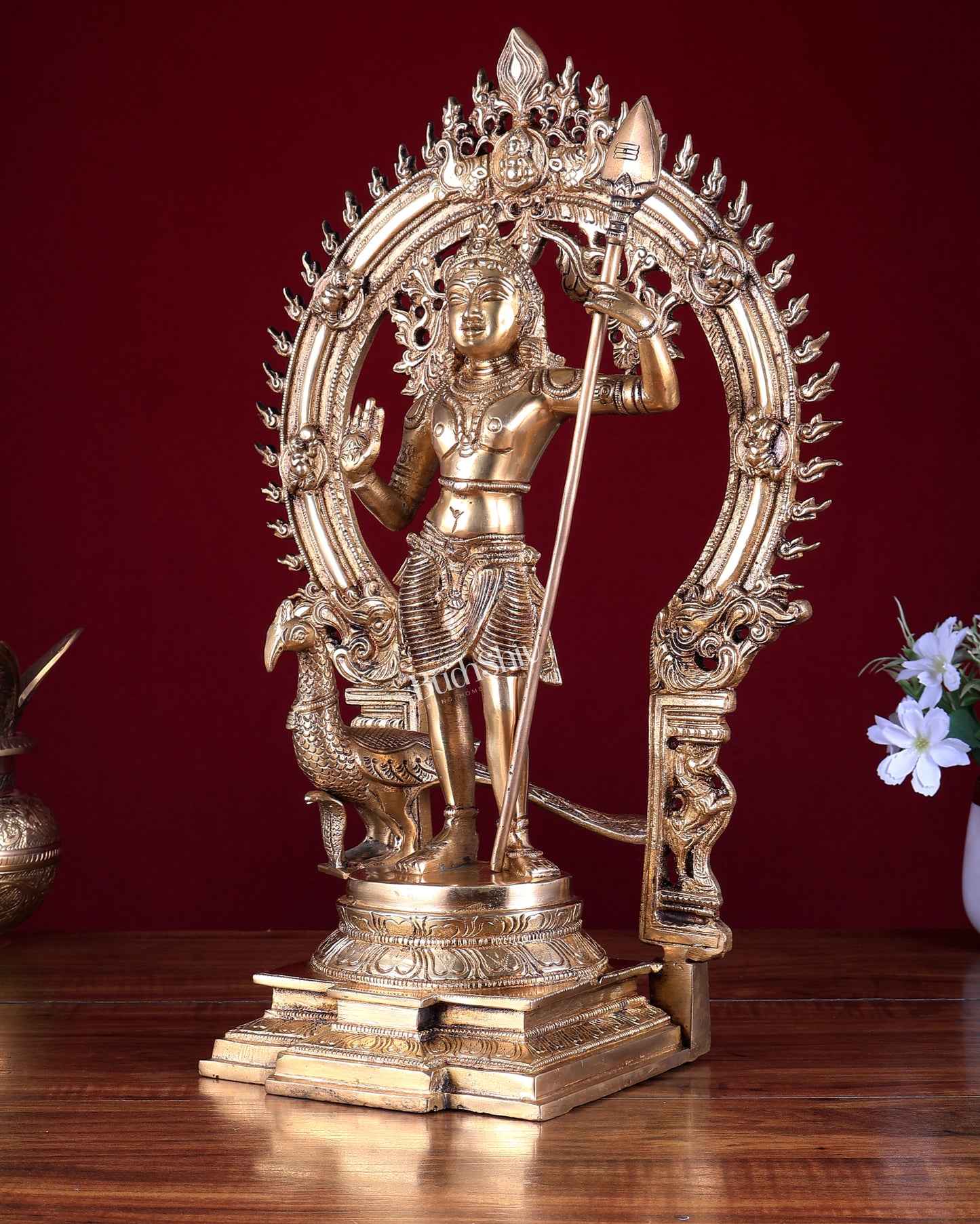Pure Brass Murugan swamy Kartikeya Idol 16.5 inch