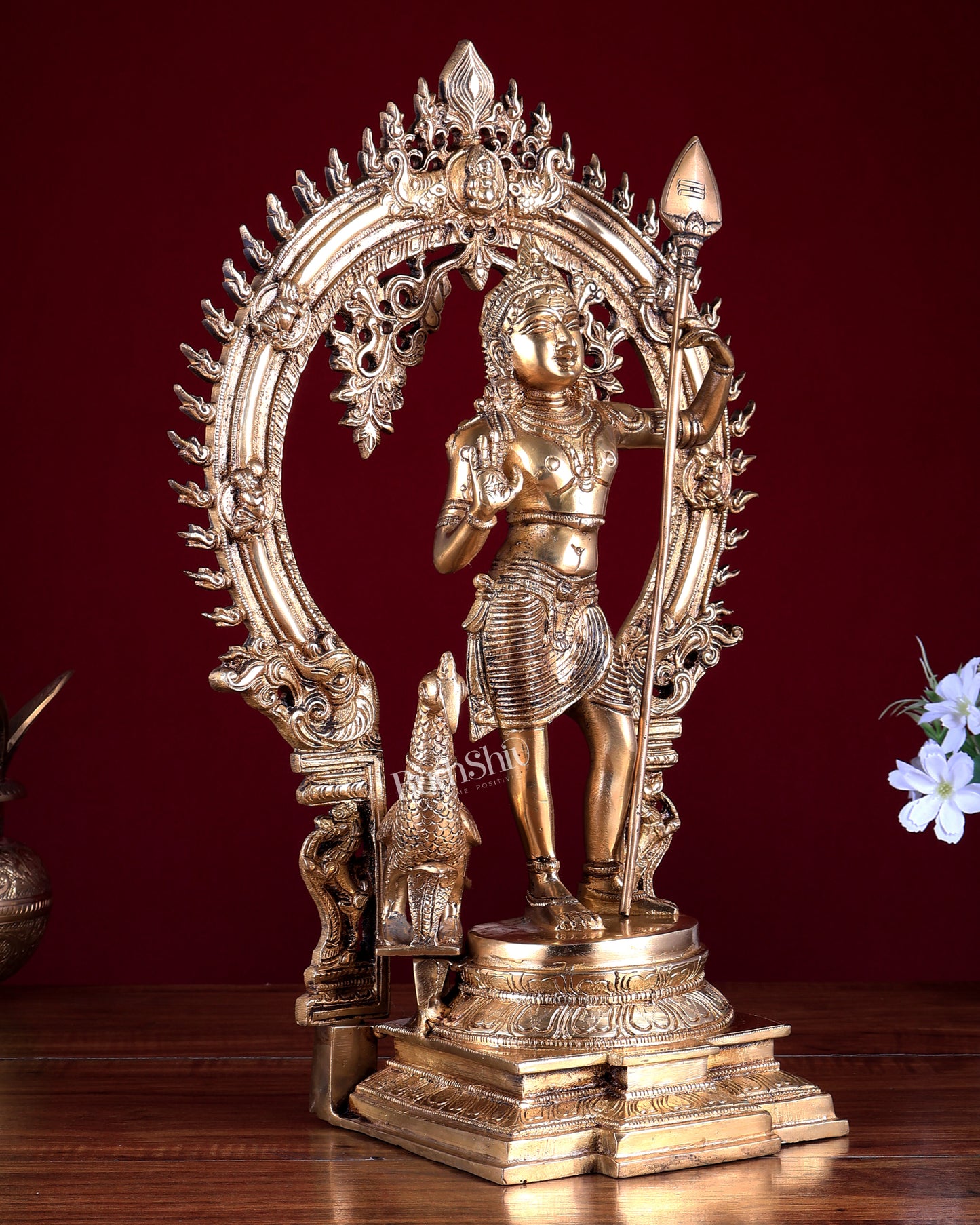 Pure Brass Murugan swamy Kartikeya Idol 16.5 inch