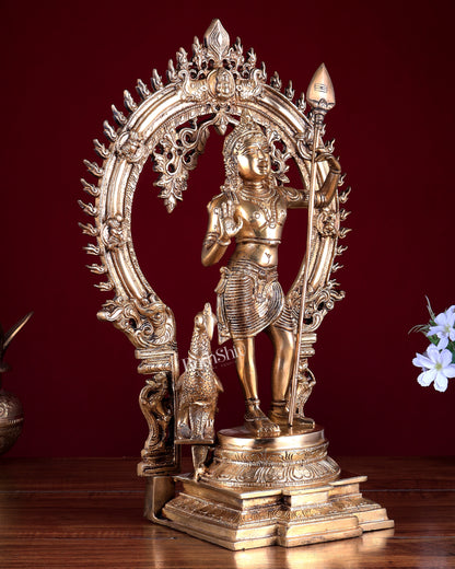 Pure Brass Murugan swamy Kartikeya Idol 16.5 inch