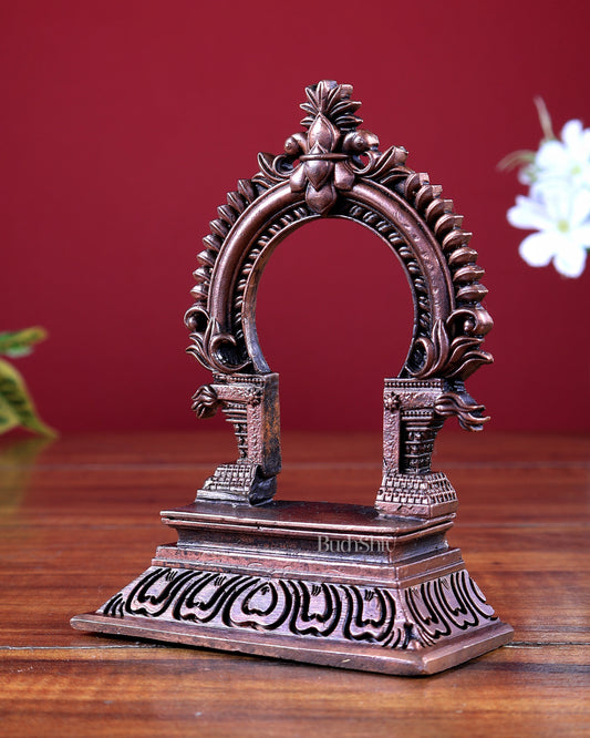 Pure Copper Miniature Prabhavali Peetam (Singhasan)