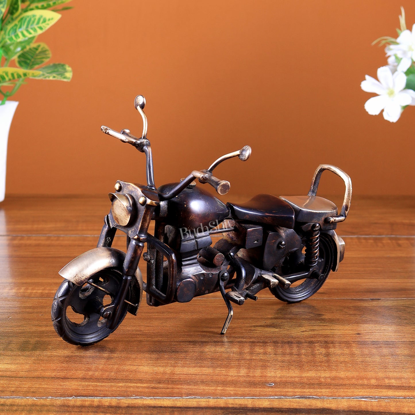 Vintage Brass Cruiser Bike Showpiece | Classic Motorcycle Collectible
