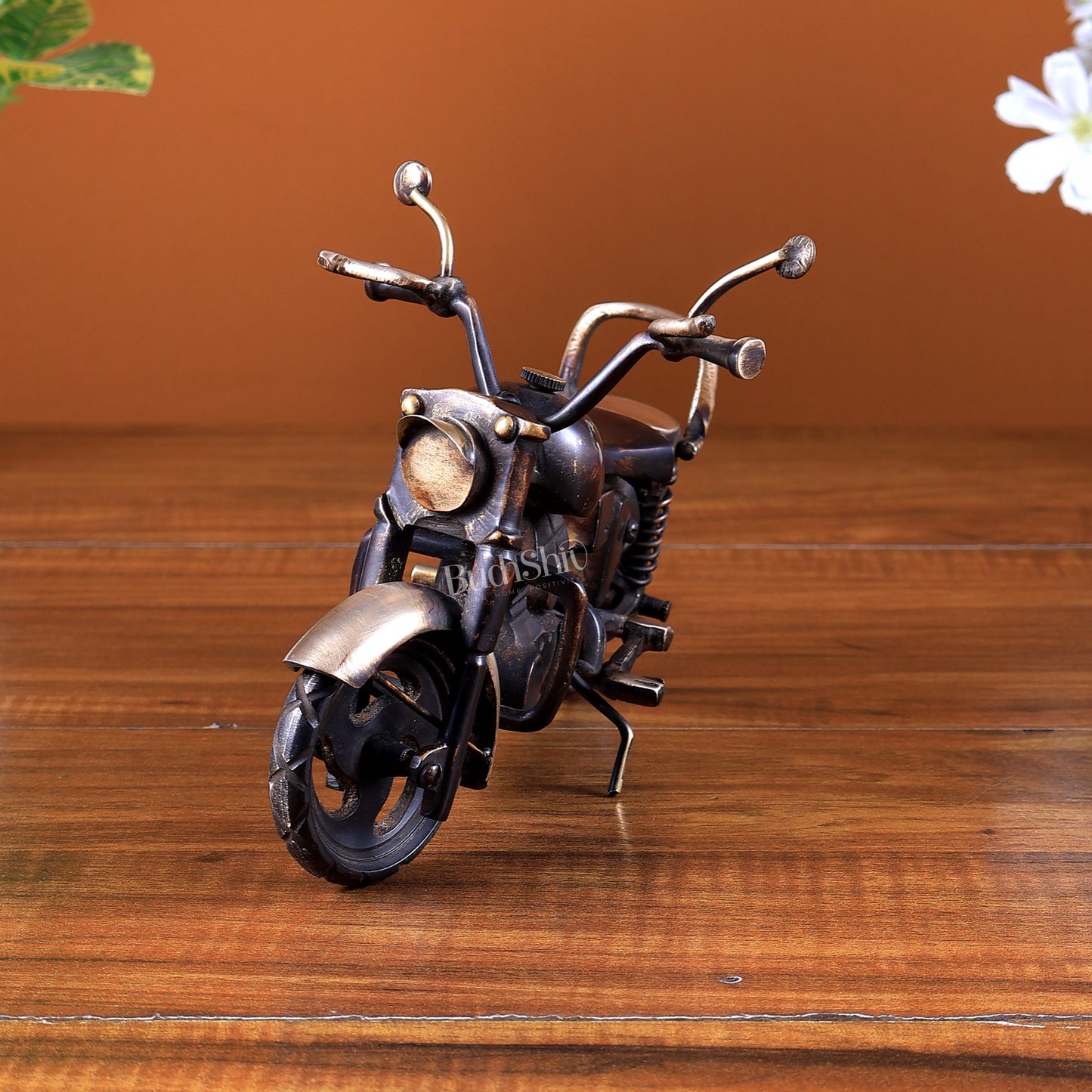 Vintage Brass Cruiser Bike Showpiece | Classic Motorcycle Collectible