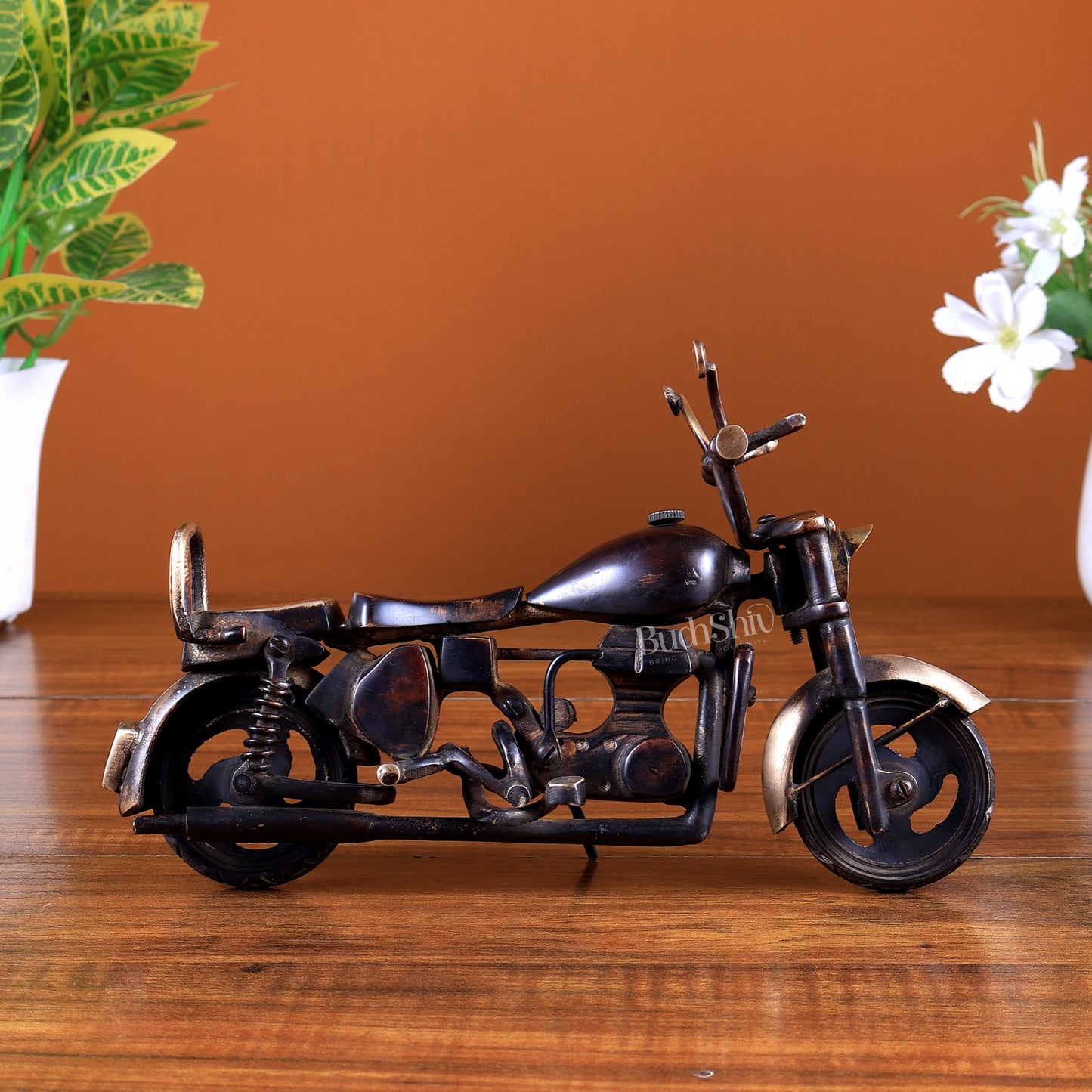 Vintage Brass Cruiser Bike Showpiece | Classic Motorcycle Collectible