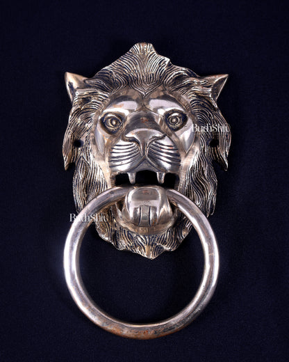 Pure Brass Lion Face Door Knocker 6"
