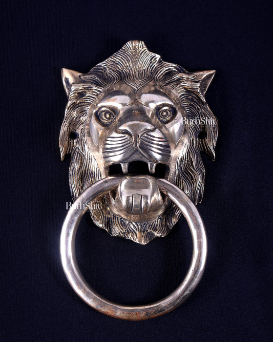 Pure Brass Lion Face Door Knocker 6"
