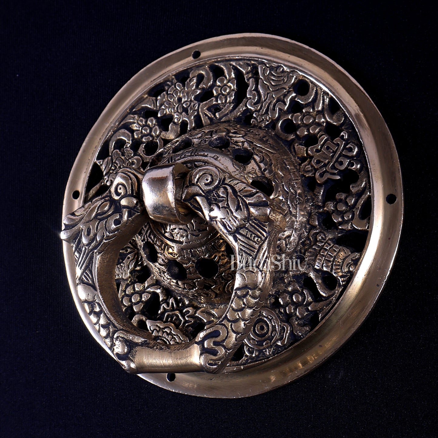 Brass Tibetan Design Door Knocker | Spiritual Main Door Decor