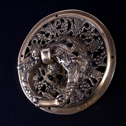 Brass Tibetan Design Door Knocker | Spiritual Main Door Decor