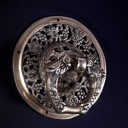 Brass Tibetan Design Door Knocker | Spiritual Main Door Decor