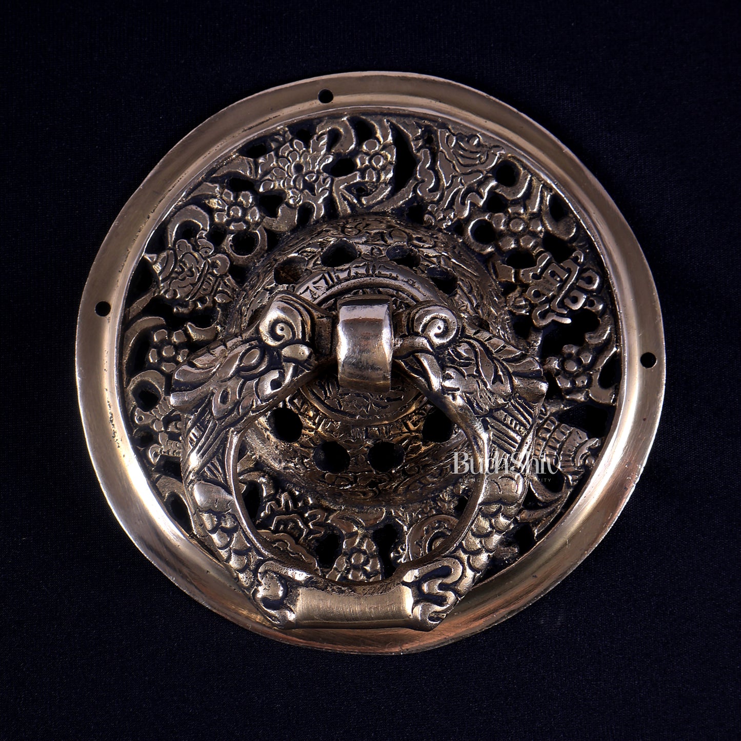 Brass Tibetan Design Door Knocker | Spiritual Main Door Decor