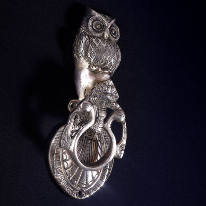 Pure Brass Owl Design Door Knocker | Vastu Main Door Decor