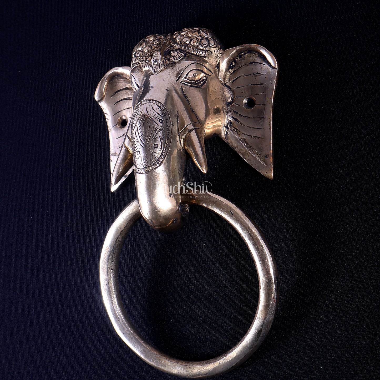 Brass Elephant Face Door Knocker or Towel Hanger | Vastu Decor