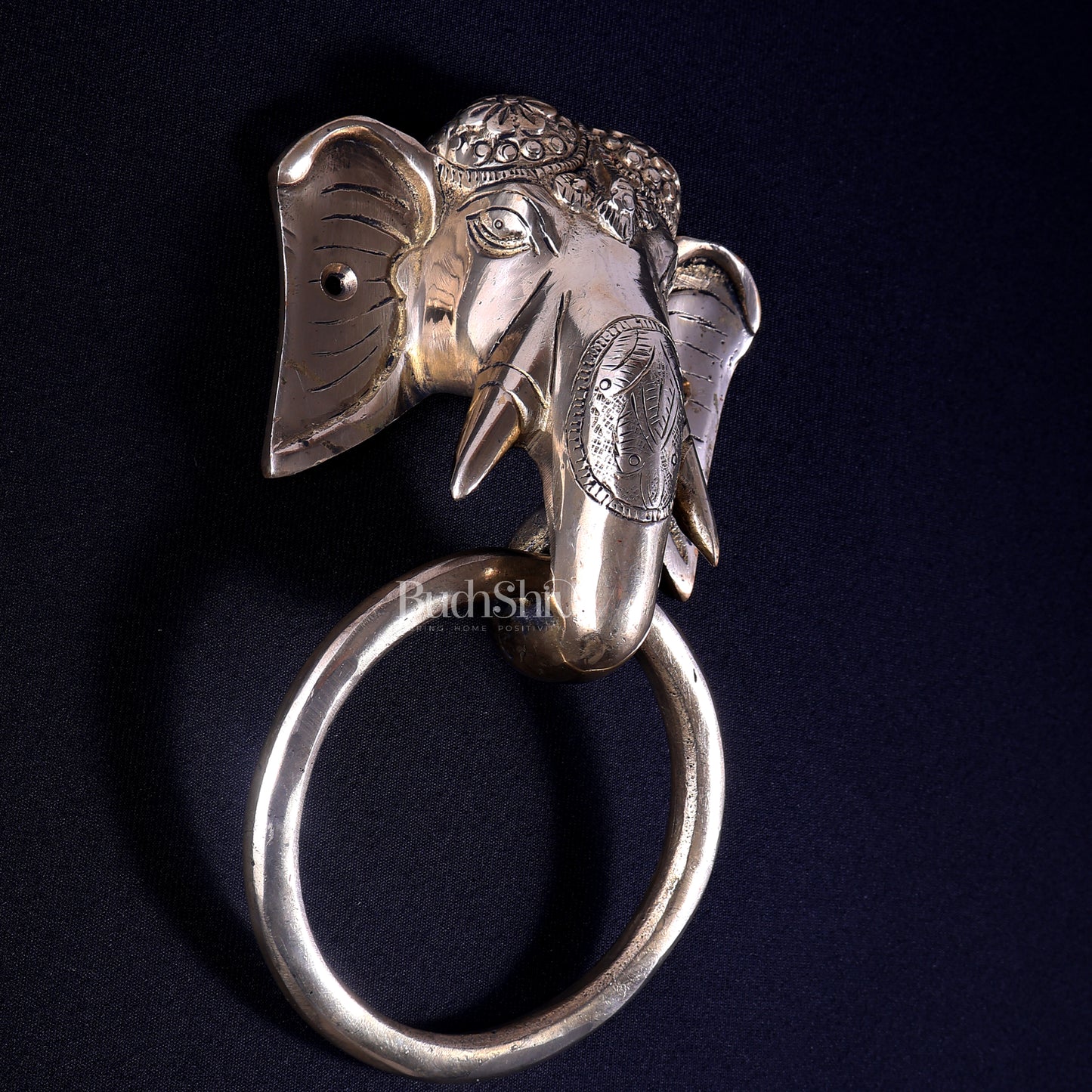 Brass Elephant Face Door Knocker or Towel Hanger | Vastu Decor