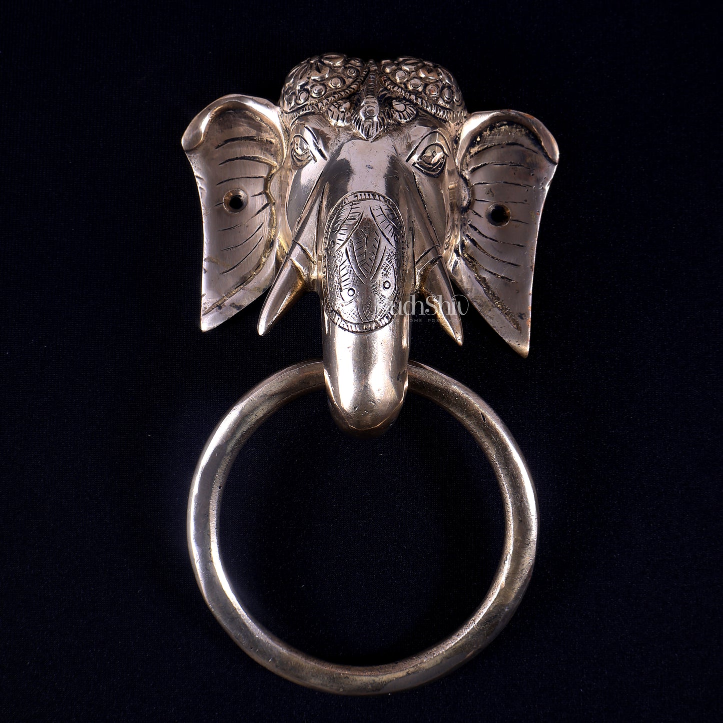 Brass Elephant Face Door Knocker or Towel Hanger | Vastu Decor