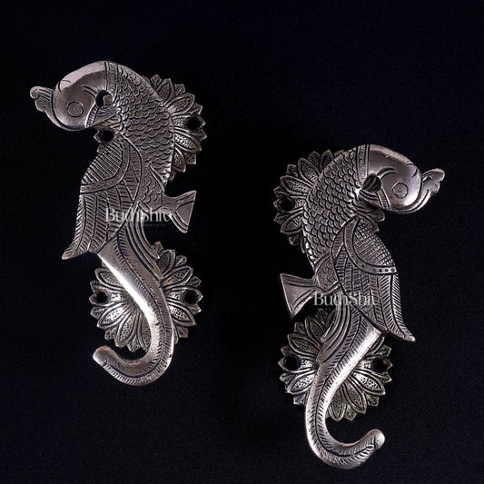 Brass Peacock Design Door Handle Pair | Antique Main Door Hardware
