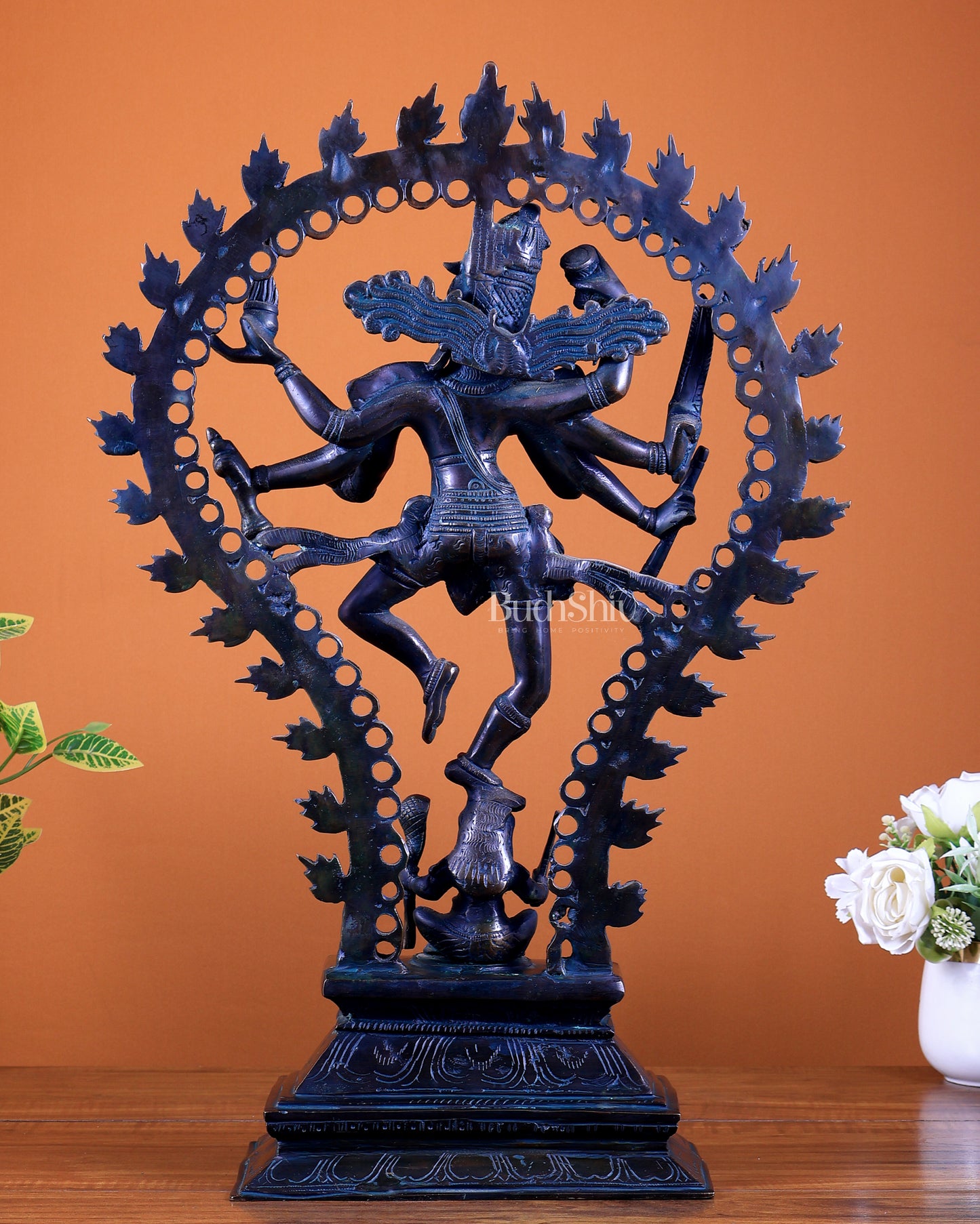 Pure Brass Eight-Armed Nataraja Statue – Antique black Tone 21.5"