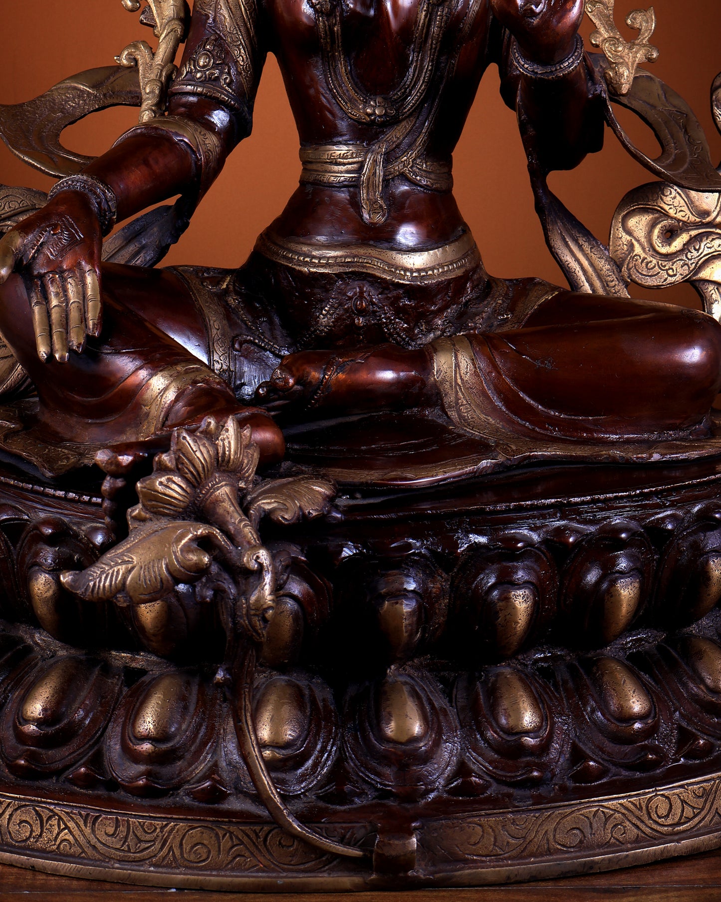 Pure Brass Large Green Tara Statue 24.5"