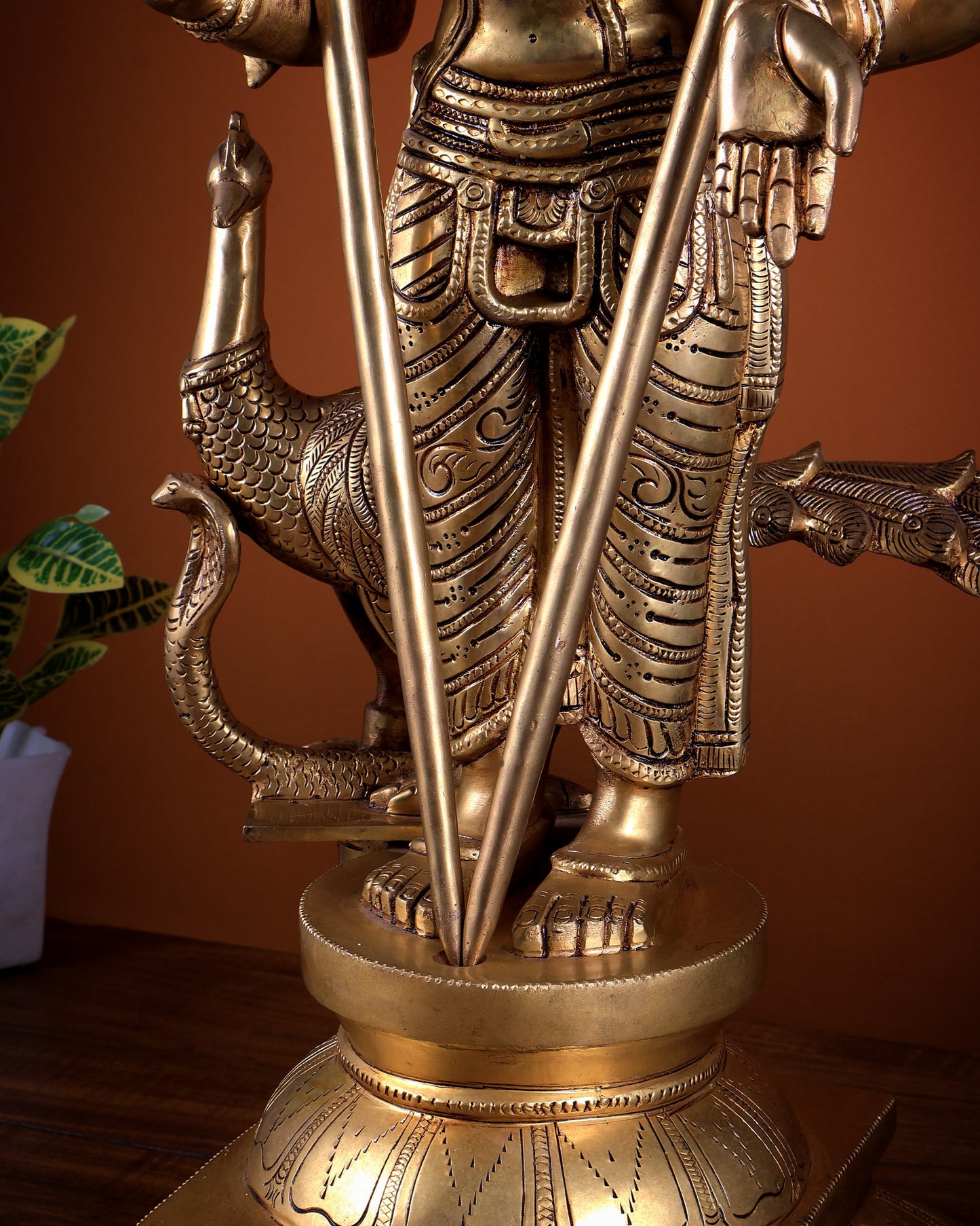 Pure Brass Lord Kartikeya Murugan Swamy Statue Idol 25"