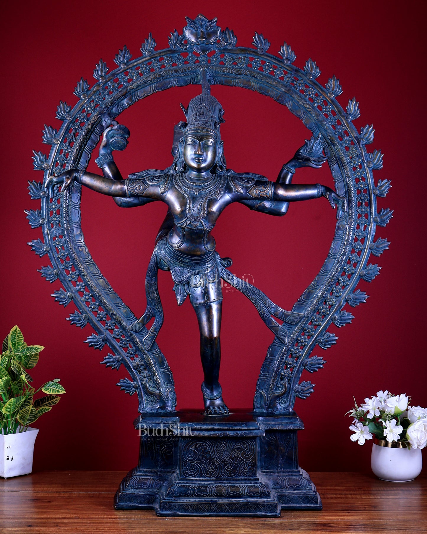 Large Pure Brass Nataraja in Ananda Tandava – 34.5"