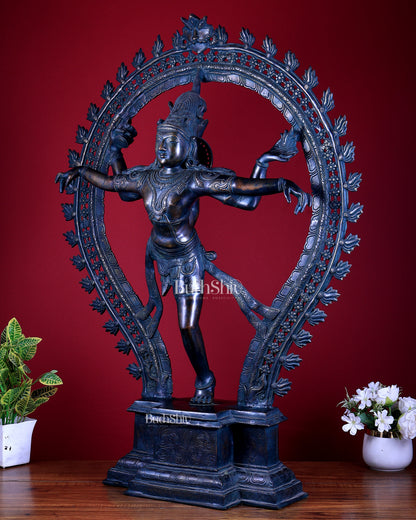 Large Pure Brass Nataraja in Ananda Tandava – 34.5"