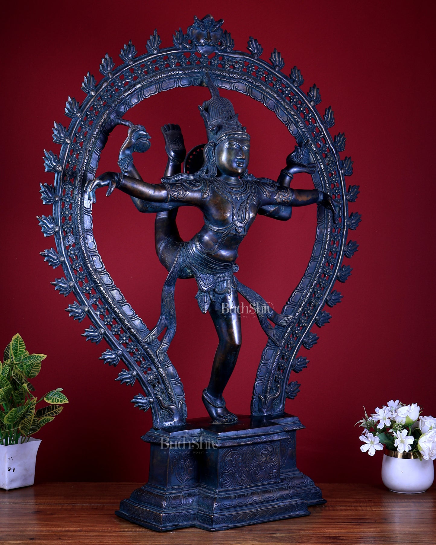 Large Pure Brass Nataraja in Ananda Tandava – 34.5"