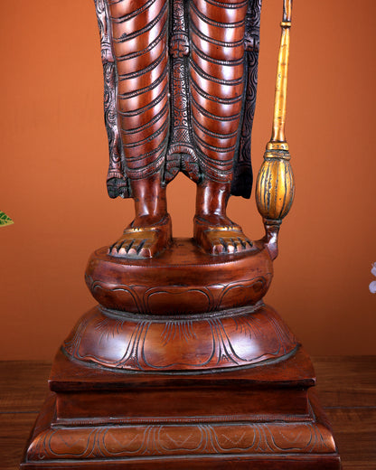 Lord Vishnu large brass Narayana Statue – Chola Dual Tone 37"