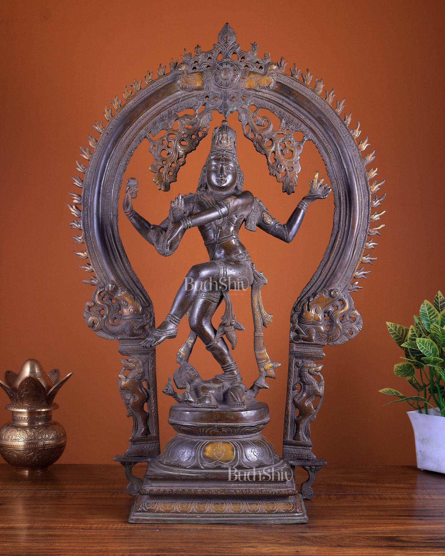 Brass Nataraja Statue - 26" Antique bronze tone