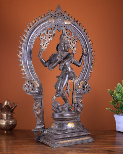 Brass Nataraja Statue - 26" Antique bronze tone