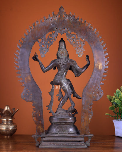 Brass Nataraja Statue - 26" Antique bronze tone