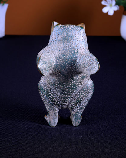 Brass Winged Frog Reading a Book – Whimsical Fantasy Collectible Showpiece