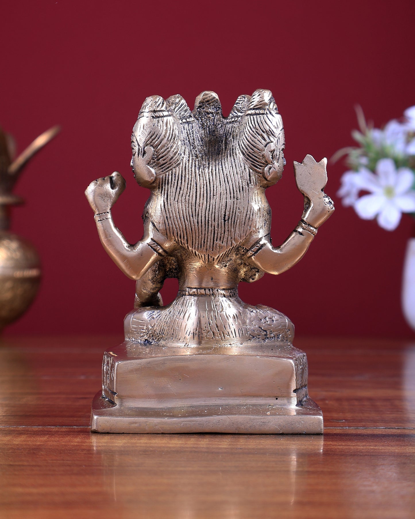 Brass Sadashiva Statue – Five-Faced Shiva Sculpture