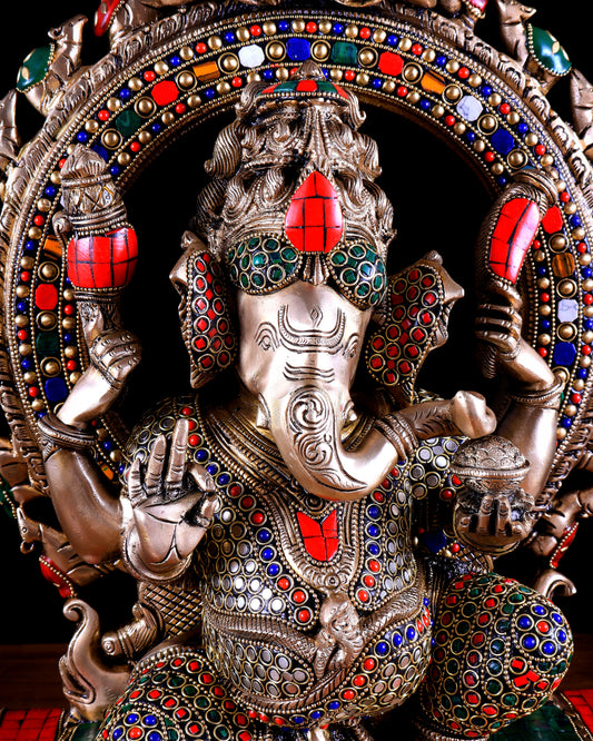 Unique Brass Lord Ganesha Statue 19.5 inch