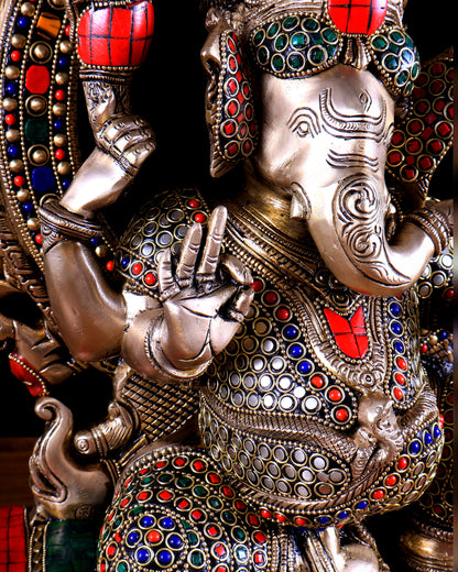 Unique Brass Lord Ganesha Statue 19.5 inch