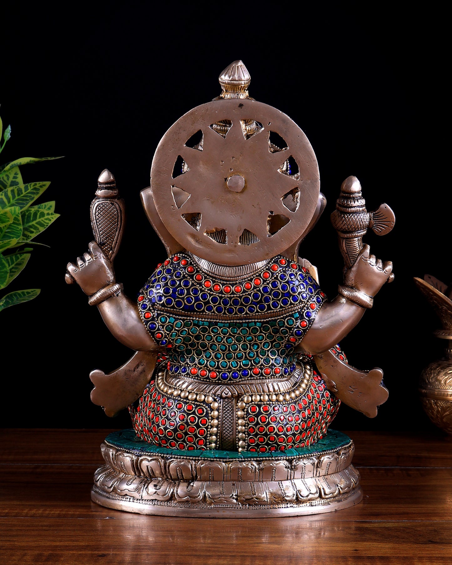 Brass Lord Ganesha Statue - 12.5 Inch Stonework