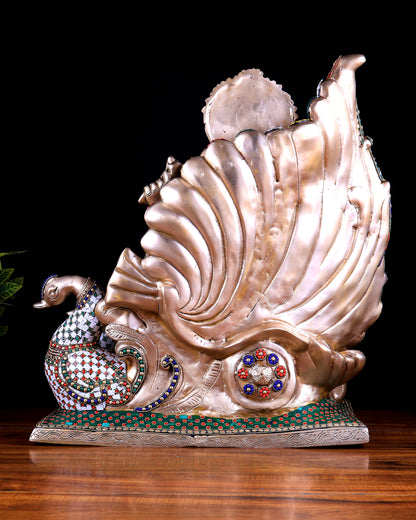 Brass Superfine Ganesha on Swan Chariot statue - 21.5 Inch Stonework