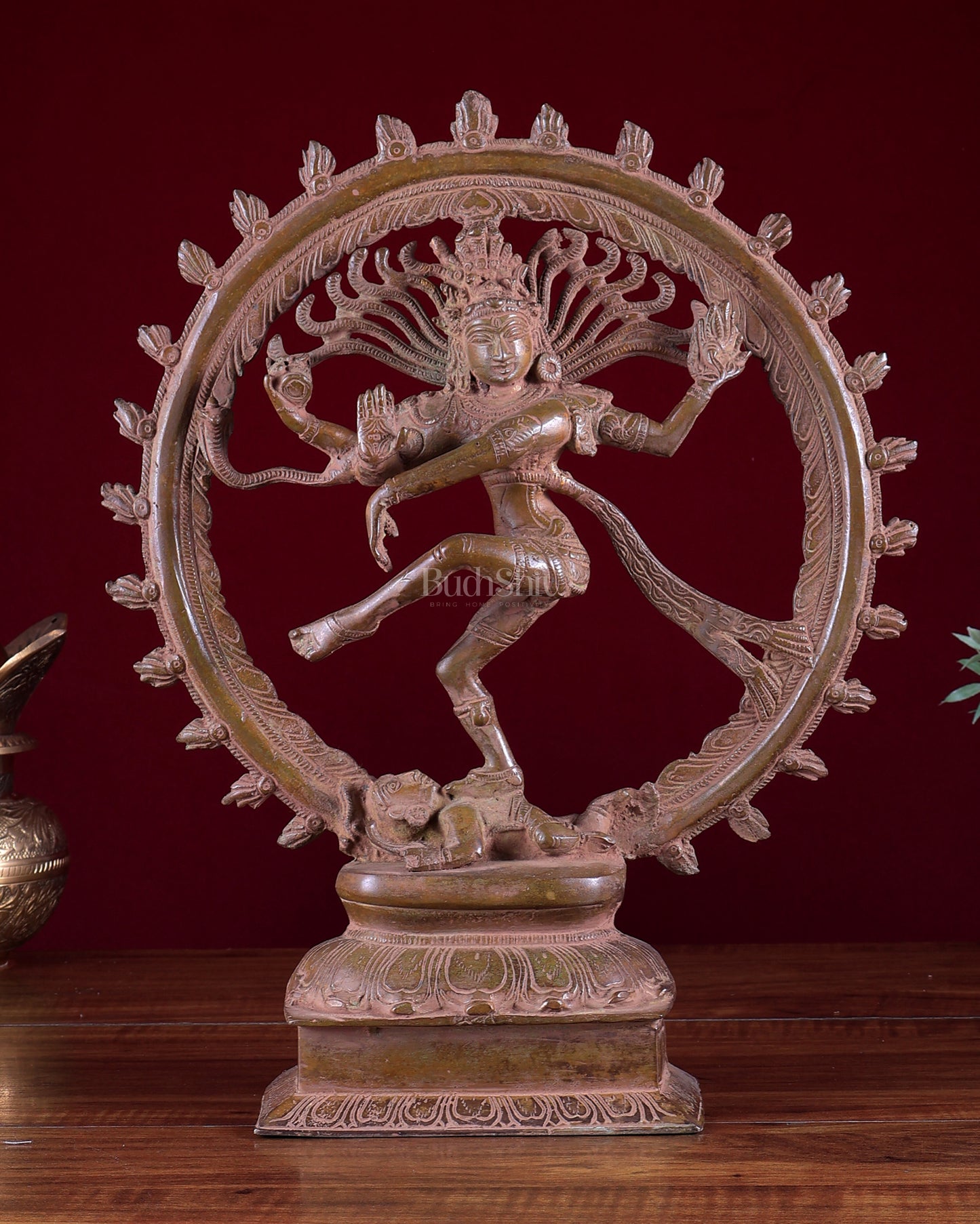 Vintage Brass Nataraja Statue – Patina Tone 14 inch
